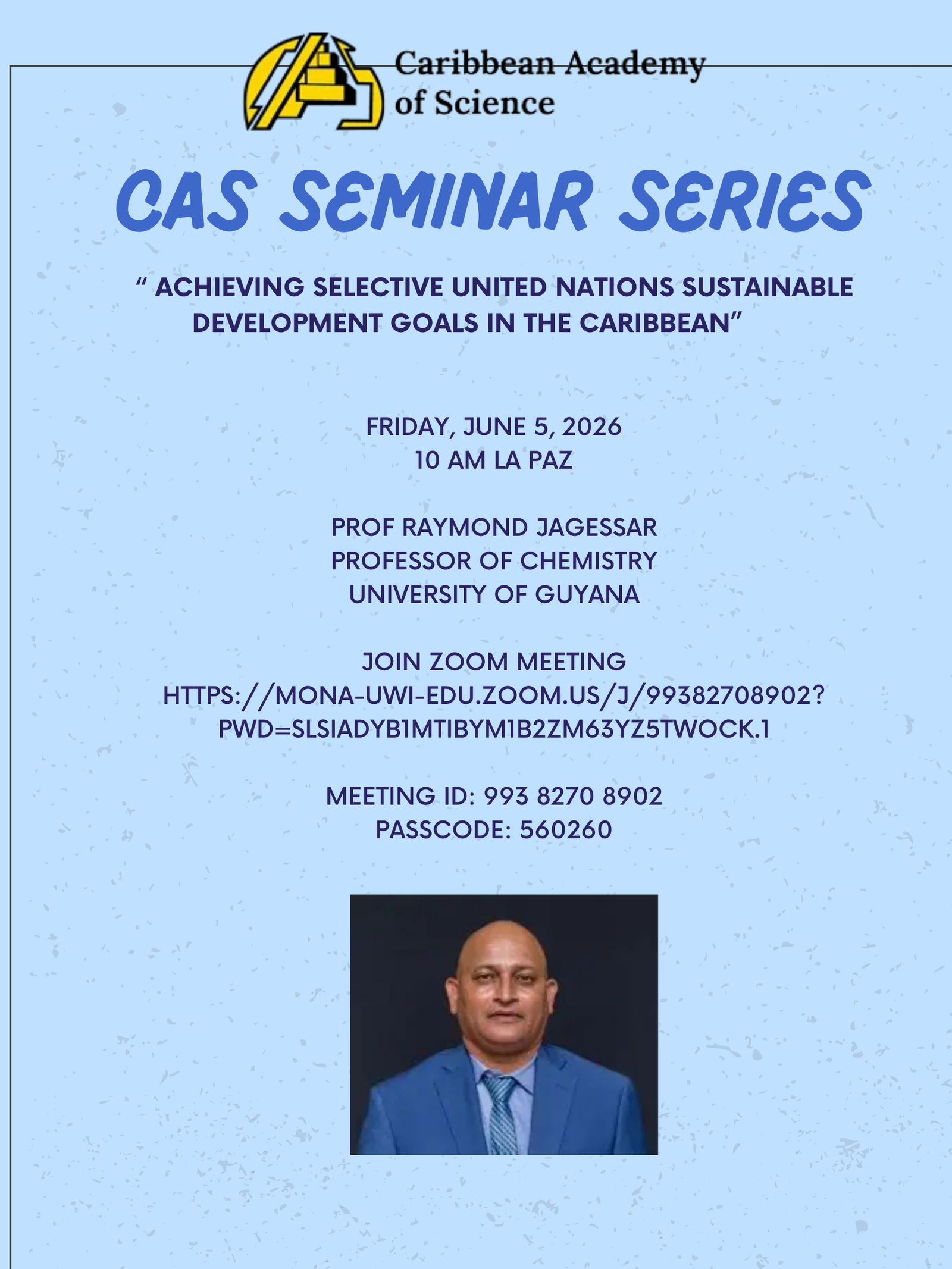 CAS Seminar 5 - Achieving Selective United Nations Sustainable Development Goals in the Caribbean